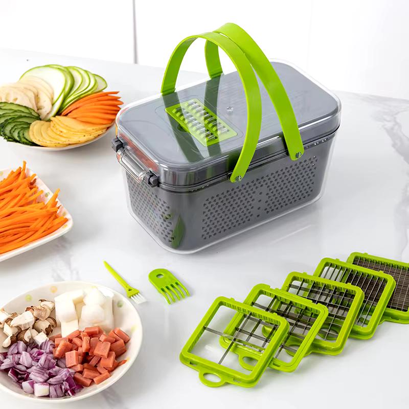 🥗🔪 PICADORA MULTIFUNCIONAL DE VERDURAS – 22 PIEZAS 🔪🥗