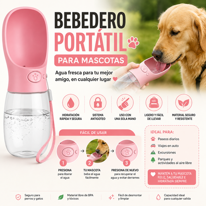 🐾BEBEDERO PORTATIL PARA MASCOTAS | AGUA FRECA EN TODO MOMENTO 💧