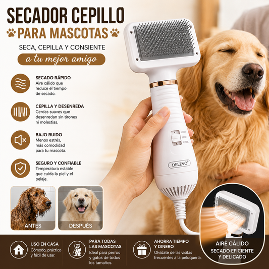 🐶✨ SECADOR CEPILLO PARA MASCOTAS ✨🐱
