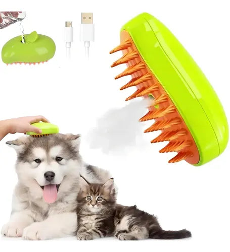 🐶✨ CEPILLO A VAPOR PARA MASCOTAS ✨🐱 3 en 1